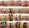 30pcs 283 disegni braccialetto di cuoio antico croce amore pesca cuore gufo uccello credere perla maglia braccialetti di fascino del bronzo