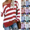 Mujeres Colorblock Camiseta a rayas Tendencia de la moda Casual Cuello redondo Camiseta Diseñador Nueva Mujer Suelta Manga larga Patchwork Color Tops Tee