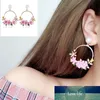 Jóias coreanas de zircão pérola coração cristal flor de cerâmica de pérolas para mulheres declaração jóias de ouvido whole252q