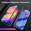 Xiaomi Redmi Note 9S Note 7 8 9 Pro Max 8T Case Magnet Cover97151765409200のアンチフォール焼きガラス磁気吸着金属ケース