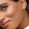 925 Sterling Silver Sparkling Teardrop Halo Stud Earrings Women039S Luxury Fashion Designer 14K Rose Gold Cz Diamond Earrings W6906876