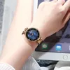 Curren Kadınlar Üst Deri Kayış Kolluluğu Kadınlar İçin Mavi Saat Zarif Kuvars Ladies Watch1268Z