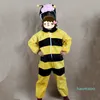 Mode-kinderen dierenkostuum voor kinderen konijn varken tijger fox wolf kikker paard aap anime thema cosplay jumpsuits hallowmas kostuum jongen