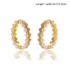 Isang Hot Selling Rainbow Color CZ Stone Hoop Earring 18K Gold High Quality Cubic Zirconia Diamond Stud Earring with Jewelry Box
