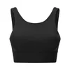 Luyogasportports Sports Bra Lu Yoga Outfits Gymkläder Kvinnor Underkläder Running Pullup Round Neck Tank Top Hollowout Back Hem Widene3580374