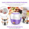 Freeshipping Mini Electric Rice Cooker Termisk uppvärmning Lunch Box Portable Food Steamer Matlagning Container Måltid Lunchbox Varmare 200W