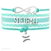 Bracelets porte-bonheur Infinity Love Softball Wrap Cadeau de sport pour les fans de maman Goutte personnalisée Mens Women1 Inte22