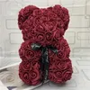 Bonecas 25cm romântico chinês dia dos namorados presentes rosa flor ursos criativo grande abraço urso presente de natal