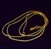 1.2MM 18K Gold Plated Smooth Snake Chain Necklace Lobster Clasps Chain Wedding Party Jewelry Size 1.2mm 16inch --- 30inch Whosales Price