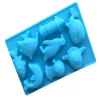 100pcs / lot 13.7x9.3cm DIY Silicone Mold O Sea World Dolphin e Pesca Silicone Chocolate molde de silicone Handmade Soap moldes