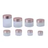 Frosted Clear 5G 10G 15G 30G 50G 60G 100G Glass Cream Bottles Eye Cream Pot Cosmetic Cream Burkar med Rose Gold Cap