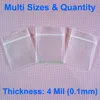 Multi Sizes & Quantity 4 Mil Thick Mini Small Poly Zipper Bags Inch (1" - 1.5") x (1.2" - 2") Plastic Storing Storage Pouches 25 30 40 50mm