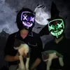 2020 NIEUWE Halloween Horror Masker LED PUNGE COVER Verkiezing Mascara Kostuum DJ Party Light Up Masks Glow in Dark Colors voor het kiezen