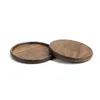 Zwarte Walnut Houten Coaster Retro Isolatie Cup Mat Huishoudelijke Vierkante Ronde Coaster Isolatie Pads Gratis Verzending LX3327