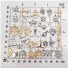150pcs vintage smycken tillbehör charms mix kc guld och tibetansk silver uggla kors örhängen fynd armband tillbehör till salu grossist