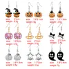 Europese en Amerikaanse emaille pompoen lantaarn spook oorbellen creatieve meisjes dames hoepel oorbellen halloween sieraden E82901