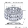 Hip hop anello in ottone oro argento colore ghiacciato micro pavimentazione cz 2 riga ingrandita larghezza anelli fascino per uomini donne regali gioielli