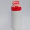 350ml Sublimation Kids Blank Sippy Cup avec paille Bouteille d'eau en acier inoxydable pour enfants Cadeaux 6 couleurs Duckbill thermos cup VENTE F92402