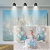 Girls Cinderella Cake Smash Backdrop Newborn Baby Portrait Photography Background Girls 1st Birthday Party Decoration Banner1