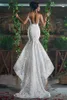 New Sexy Full Lace Mermaid Wedding Dresses Spaghetti Strap Abrir Voltar Varrer Sheer Vestido de Noiva Train vestidos de noiva Vestidos de noiva