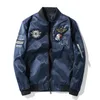 Chaqueta de bombardero de invierno para hombre, chaqueta de piloto militar, insignia de moda, chaqueta de motocicleta de doble cara, otoño juvenil, talla grande 6XL 7XL CX2315F