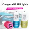 Mini Universal Car Charger Socket Power Adapter Car Plug LED Light USB Chargers Charging Adapter for IOS and Android Cellphones MQ100