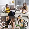 LED dimmable 26 pouces de caméra studio Lumière PO Téléphone Video Light Light Annulaire avec trépieds Selfie Stick Ring Fill Light1120556