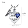 Stainless Steel Heart Urn Necklace with Feather for Ashes Cremation Jewelry for Ashes Keepsake1298P