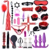 7pcs10pcs25pcs Kit Sex Toys For Woman Bdsm Bondage Sex Handcuffs Whip Metal Butt Plug With Vibrator Sexy Adult Product Game Y2003386356