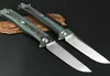 Hoge kwaliteit kogellager flipper vouwmes D2 Drop Point Satin Blade CNC Koolstofvezel + roestvrij staal handgreep EDC Messen