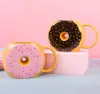 Donut Kaffe Porslinsmugg Rolig Kontorskopp Skämt Godis Munkar Tårta Keramikkoppar 580ML Jul Födelsedagsfest Presentfavorit