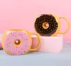 Donut-Kaffeetasse aus Porzellan, lustige Bürotasse, Witz, Süßigkeiten, Donuts, Kuchen, Keramiktassen, 580 ml, Weihnachten, Geburtstag, Party, Geschenk, Gastgeschenk