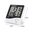 Sveglia digitale LCD Misuratore di umidità della temperatura domestica HTC-1 Igrometro per interni ed esterni Termometro Stazione meteorologica di memoria