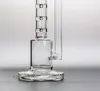 竹Percs Bong Bubble Glass Bongs 2機能DAB Rigsガラスの水道管ストレートチューブボッツ14 mmジョイントボウル