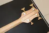 Custom Made 4 String One Stuk Body Bass, Rosewood Fingerboard 24 Frets, Active Pickups Gold Hardware