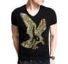 Angleterre Tshirt Fancy Tshirt Man Diamond Imprimé à manches courtes T-shirt Men's Fashion Summer Rhin Eagle Design Bottom T-Shirts Y2001041380364