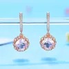 Hot Sale Kuololit Morganite Gemstone Clip Earrings for Women Solid 925 Sterling Silver Pink Color stone New arrival 2020 Fine Jewelry