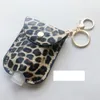 Leather Keychain Leopard Keychain Hand Sanitizer Leather Case Portable Disinfectant Protective Cover 11 Designs Size About 7*10cm BT309