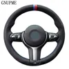 Capa de volante de carro de camurça de couro genuíno preto para BMW M Sport F30 F31 F34 X1 F07 X2 F10 F11 F25 F32 F33 F36 X3 F39 F482309