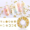 1 wiel doos goud zilver metalen nagel kunst decoraties holle gemengde nieuwe ontwerpen DIY nagels studs riviertemen manicure accessoires