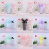 9 kleuren 15oz Acrylic Tumbler met Dome Lid Straw Dubbele Muur Duidelijke Plastic Fles Travel Tumbler Herbruikbare Cup Sea Shipping DDA330