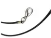 Black Wax Leather Snake Necklace 1.5cm/2.0cm Cord String Rope Wire Extender Chain with Lobster Clasp Diy Fashion Jewelry Component in