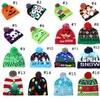 16styles Led Natal do Dia das Bruxas Malha Chapéus Baby Kids Moms inverno quente Gorros Crochet Caps Para abóbora bonecos de neve Festival decoração de festa C5215