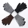 Mode classique tricot hommes femmes gants d'hiver écran tactile chaud anti-dérapant gant 5 couleurs en gros