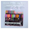 ZUIXUA Neon Color Creative Metal Colored Gel Pen 12/16/24/36/48 Colors Neutral Pen Super Smooth Coloring Books Journals Graffiti