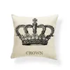 Crown Cushion Brief Kussensloop Covers Word Baby Geboorte Geschenken Beige Sierkussens Gevallen 45 * 45 Katoen Linnen Dropshipping Jupie1