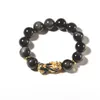 Feng Shui Natural Obsidian With Temperature Discoloration Pixiu Gold Bracelet Fashion Jewelry J26633981538