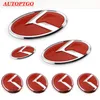 Black 7PSC Kia K Emblem Badge Logo Decal Sticker för Kia Sorento Optima K2K5 Front Grille Bakre bagageutrymme Ratter Hub Cap Cover8859703