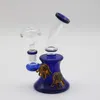 Bong en verre bleu de taille commune de 17 cm de haut de 14,4 mm avec bol tuyau d'eau en verre compact et portable narguilés plates-formes pétrolières 2020 nouvelle arrivée bon cadeau