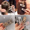 Women Bling Rectangle Crystal Beads Pearl Hair Clip Snap Barrette Stick Hairpins Hair Styling Accessories